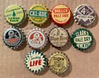 10 UNUSED CORK SODA BOTTLE CAP EVERGREEN CLARK'S BOLLER CLICQUOT CLUB LIFE CROWN