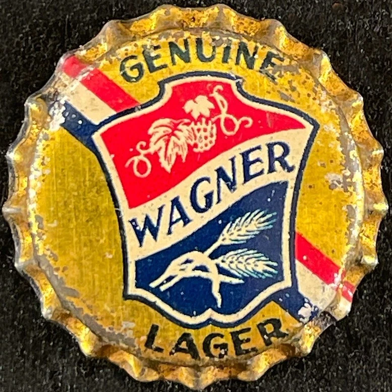 WAGNER GENUINE LAGER UNUSED CORK BEER BOTTLE CAP GRANITE CITY ILLINOIS CROWN OLD
