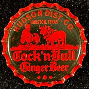COCK 'n BULL UNUSED CORK SODA BOTTLE CAP HUDSON HOUSTON TEXAS VINTAGE TEX CROWNS