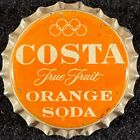 COSTA TRUE FRUIT ORANGE SODA UNUSED CORK BOTTLE CAP ~ NEWBURGH NEW YORK NY CROWN