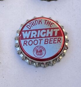 SODA bottle cap cork crown WRIGHT Root beer acl can cone top LA tax flat label