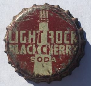 LIGHT ROCK BLACK CHERRY SODA BOTTLE CAP; HARTFORD, CT; VINTAGE USED CORK CROWN