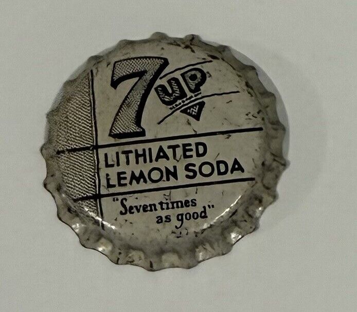 7up Lithiated Lemon Soda Pop Beverage Cork Botle Cap Seven Up Crown