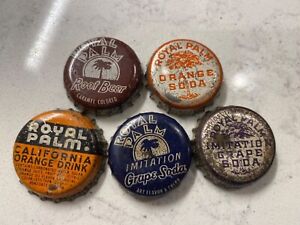 5 Royal Palm soda cork corklined SODA BOTTLE cap CAPs crown