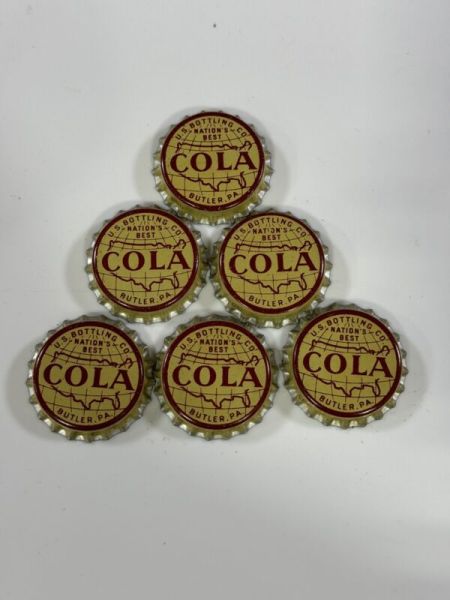 NATION'S BEST COLA SODA BOTTLE CAP US BOT CO BUTLER PA CORK CROWN 1 CAP PER