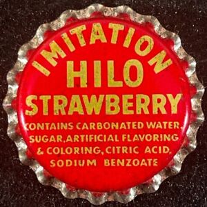 HILO STRAWBERRY UNUSED CORK LINED SODA BOTTLE CAP HAWAII VINTAGE CROWNS ANTIQUES