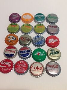 Lot of 20 Bottle Cap Crowns Unused Plastic Lined, Sun-Rise Crush A&W Pepsi Coke