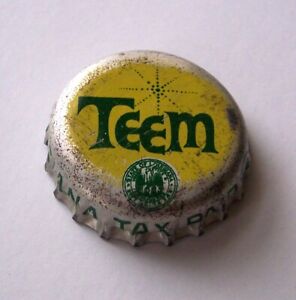 TEEM SODA BOTTLE CAP LOUISIANA TAX PAID CORK POP BOTTLE CROWN PEPSI COLA CO