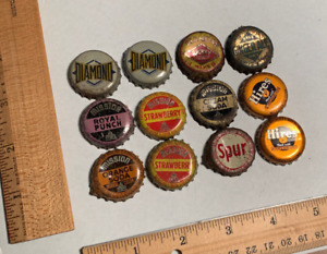 12 old Soda Bottle Crown Cap Connecticut MISSION Norwich Hartford Waterbury Cork