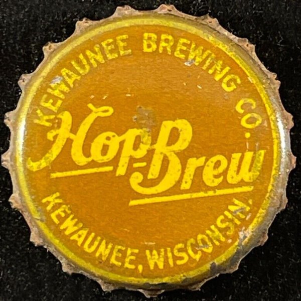 HOP BREW CORK LINED BEER BOTTLE CAP KEWAUNEE BREWING WISCONSIN VINTAGE WI CROWNS