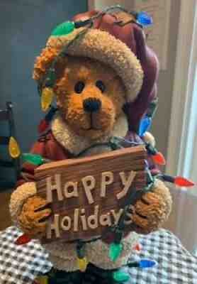 LARGE BOYDS BEARS WENSEL TANGLETON LIGHTED CHRISTMAS STATUE *PRISTINE CONDITION*