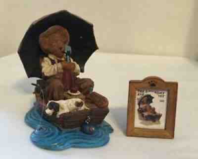 Boyds Bears Resin Gone Fishing Norman Rockwell Bearstone 4022187