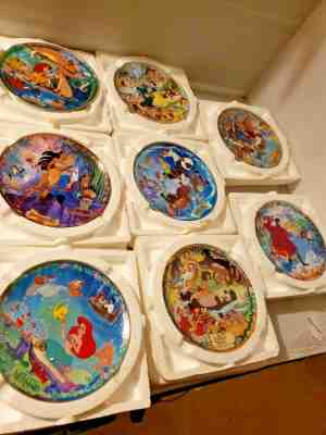 8 Rare Walt Disney Music Box Plates by Bradford Exchange