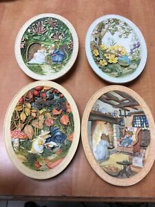 Vintage Brambly Hedge Set of 4 Seasons Mouse Egg Collector Plate Bradford Exchan