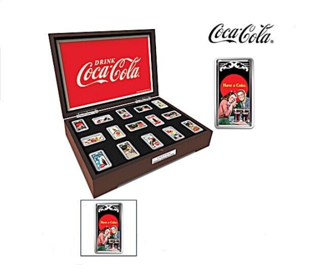 $750 Bradford Exchange Mint COCA-COLA 15 Ingot Collection in Deluxe Display Box