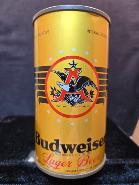 BUDWEISER LAGER BEER - LATE 1930'S - 12OZ OPENING INST FLAT TOP CAN - ST LOUIS