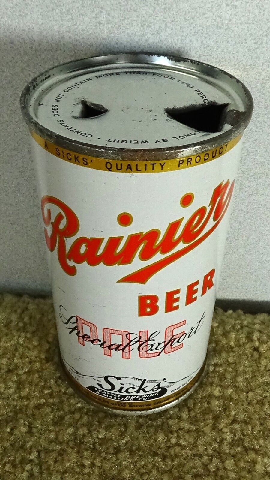 *OLD* Rainier Pale OI flat top beer can