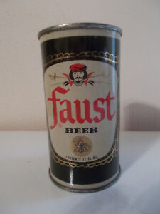 RARE!! 1950's ANHEUSER BUSCH FAUST FLAT TOP STEEL BEER CAN NICE! EMPTY