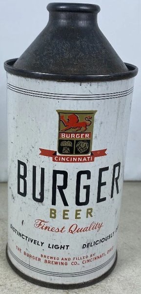 Vintage 1950's Cone Top Can Burger Beer Cincinnati, OH