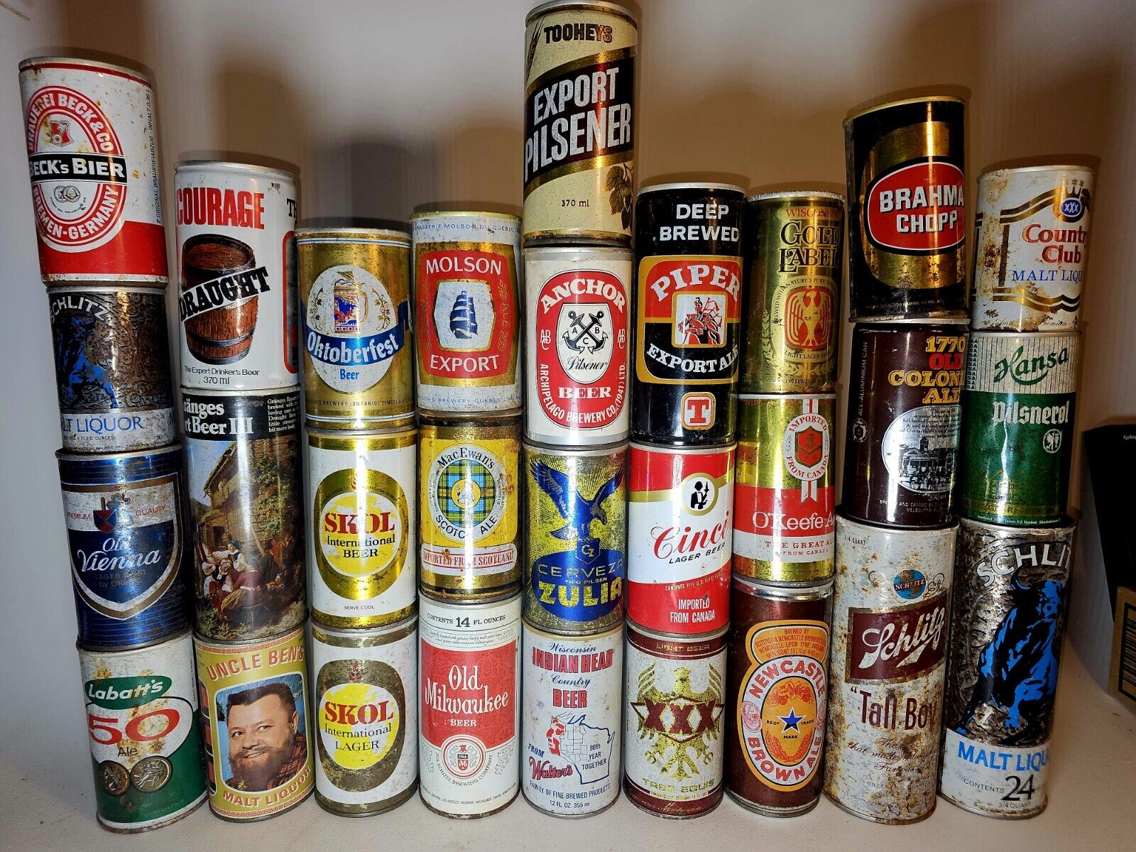 Lot Of 59 Various Vintage Beer Cans - Thin Seam & Wide Seam - 40s-70s W/&W/O Tab