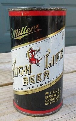 Vintage 1950's Miller High Life 12 FL OZ Flat Top Beer Can Top Open