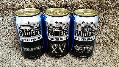 RAIDERS SUPER BOWL 11 15 18 Bud Light beer cans FOOTBALL Rice Stabler Carr RARE 