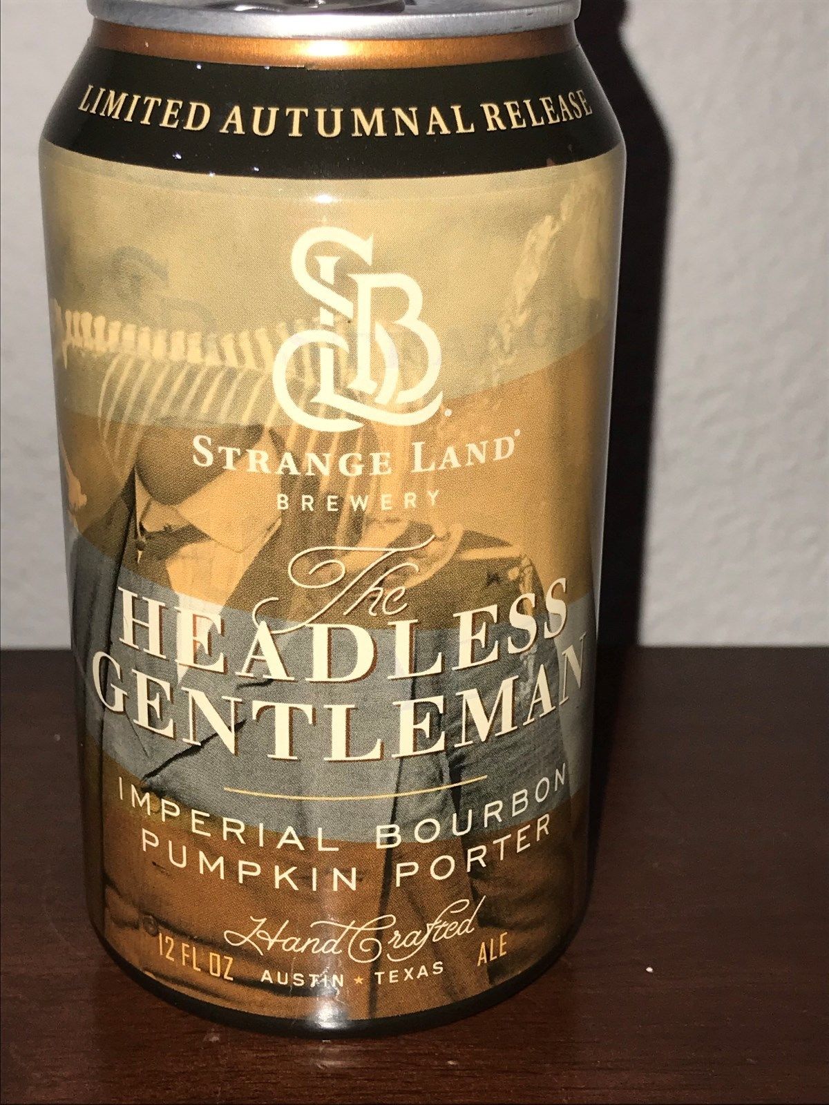 Headless Gentleman Imperial Bourbon Pumpkin Porter Craft Beer Can 