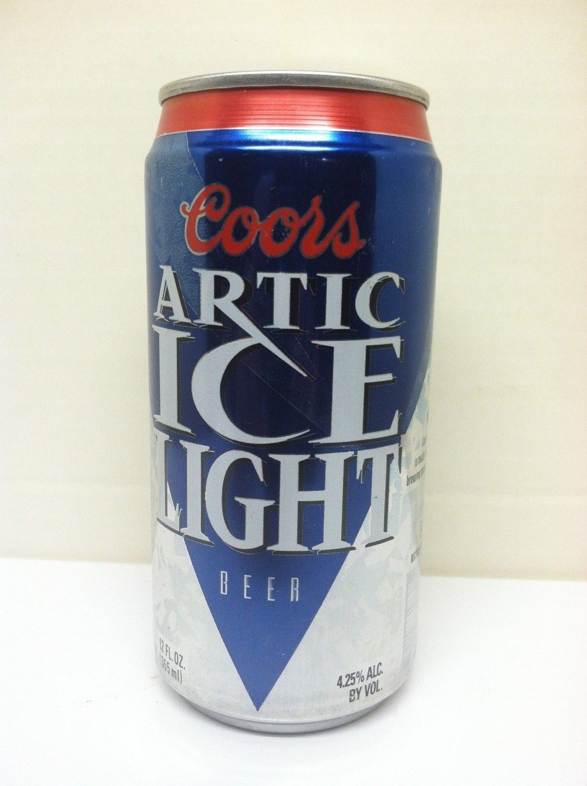 Empty 12 oz Coors Artic Ice Light beer can - aluminum, stay tab