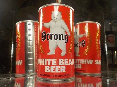 STRONG WHITE BEAR WALTER    OLD FLAT TOP BEER CAN