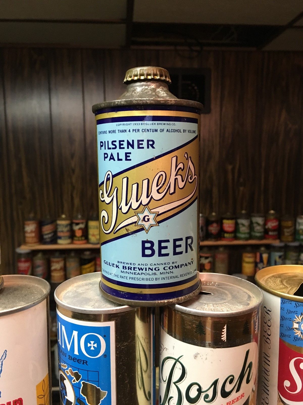 Gluek's FBIR cone top beer can Minneapolis, MN