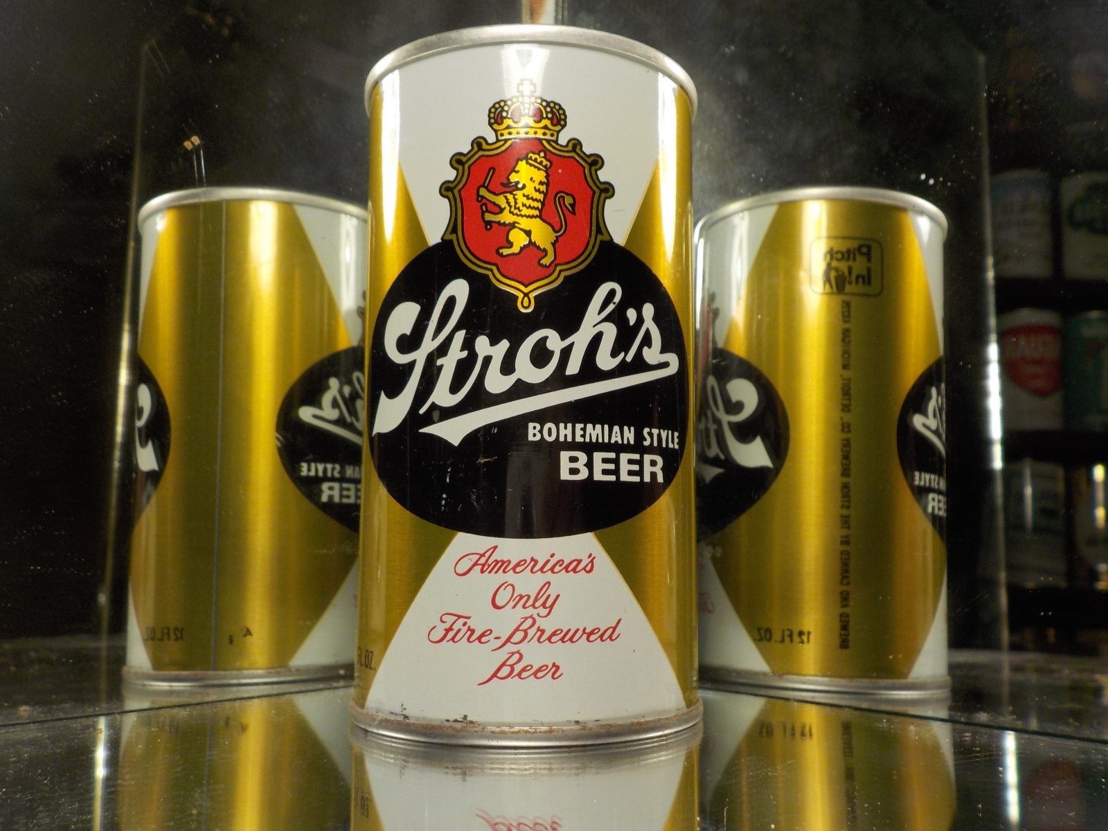 STROHS  PITCH IN MIRA SEAM STRAIGHT STEEL OLD BEER CAN 128-33
