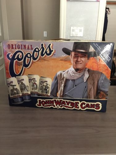 JOHN WAYNE Cowboy Coors Banquet Beer Full Case of 24 empty cans 1997 RARE!