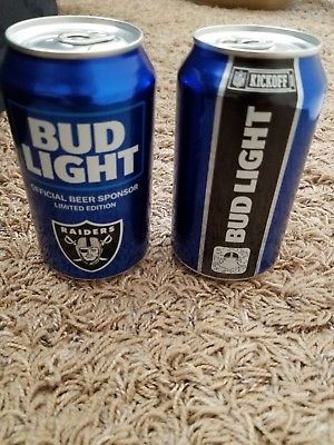 (2) 2018 RAIDERS Bud Light beer cans NFL FOOTBALL rice stabler branch carr lott 