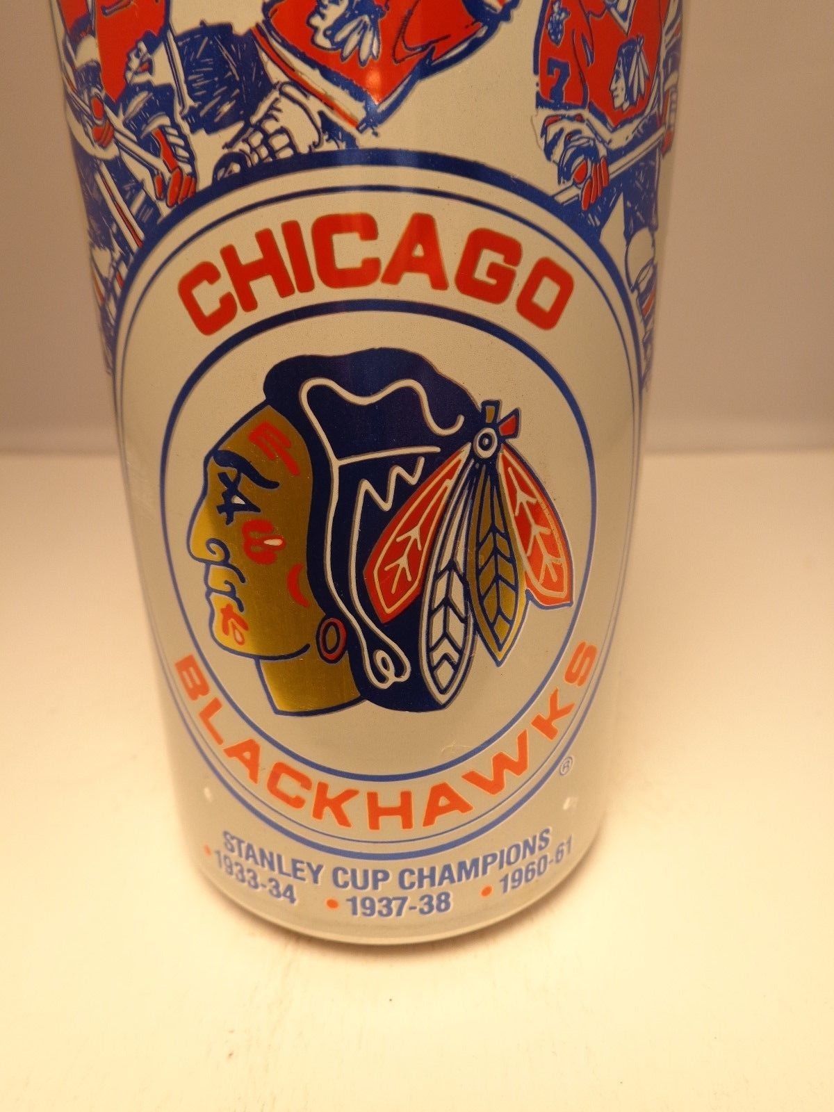 16oz OLD STYLE BEER CAN CHICAGO BLACKHAWKS HOCKEY STANLEY CUP CHAMPIONS