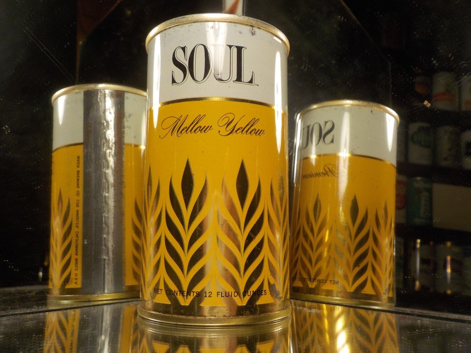 SOUL MELLOW YELLOW BY MAIER STRAIGHT STEEL OLD BEER CAN FAN TAB 