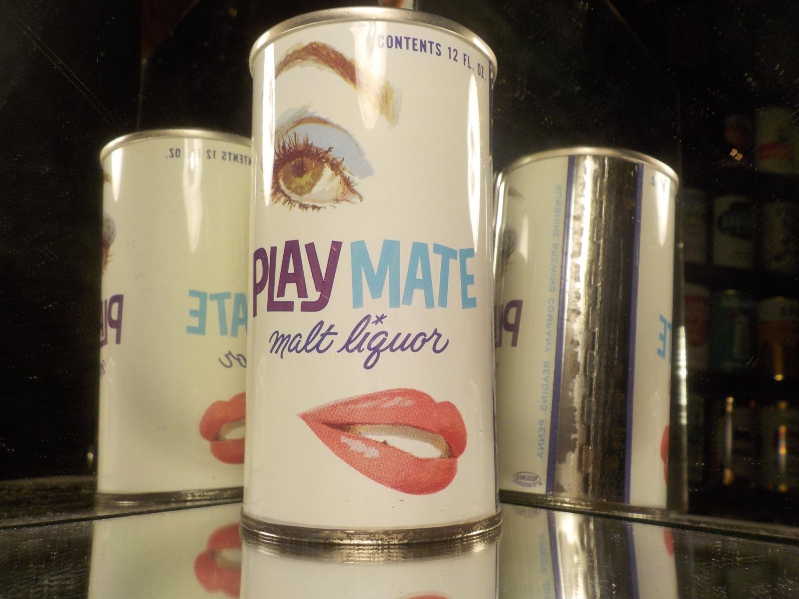 PLAY MATE MALT LIQUOR  STRAIGHT STEEL OLD BEER CAN 