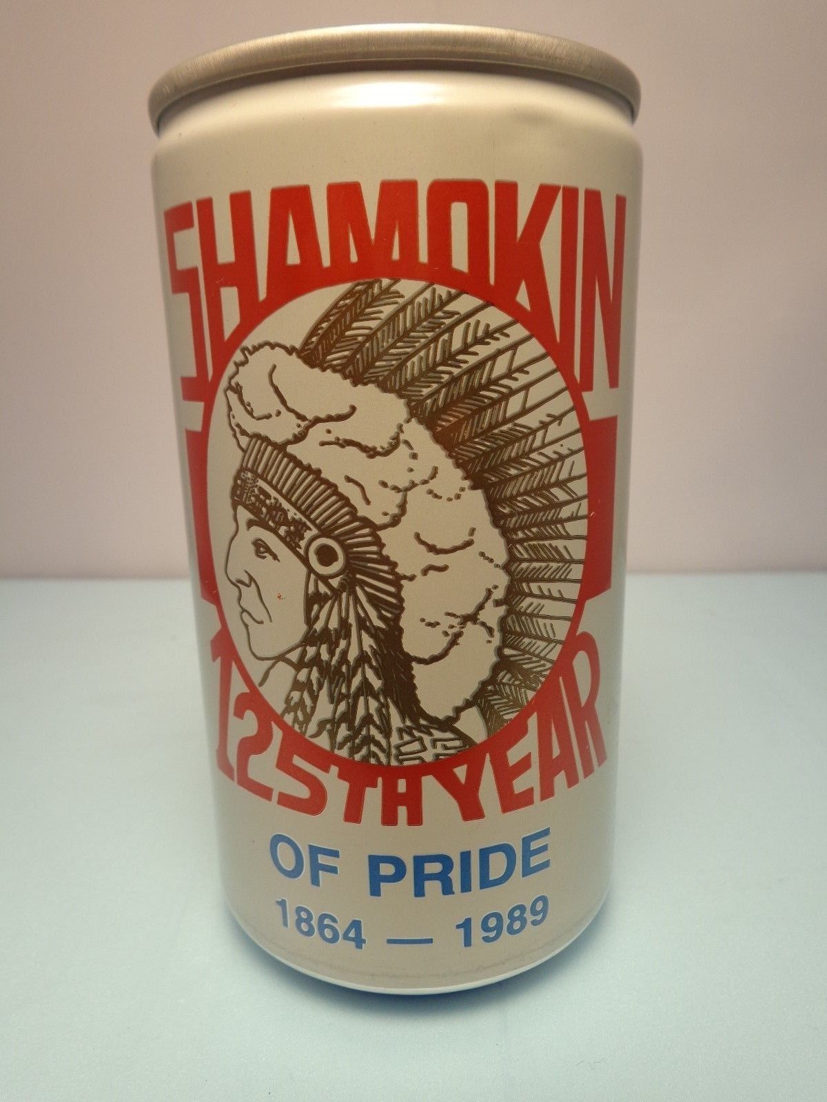 YUENGLING SHAMOKIN PA. 125th YEAR 1989 ALUMINUM STAY TAB BEER CAN INDIAN CHIEF
