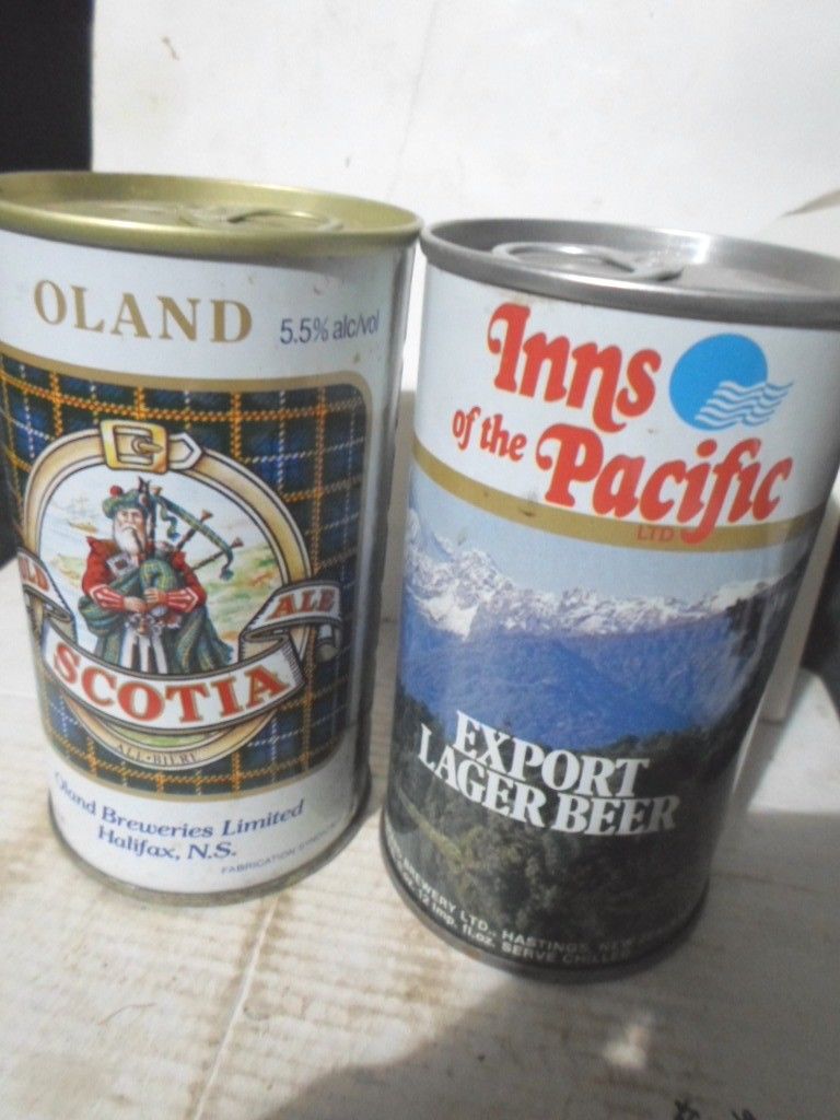 INNS OF THE PACIFIC / OLAND SCOTIA STEEL    BEER CANS -[READ DESCRIPTION]-