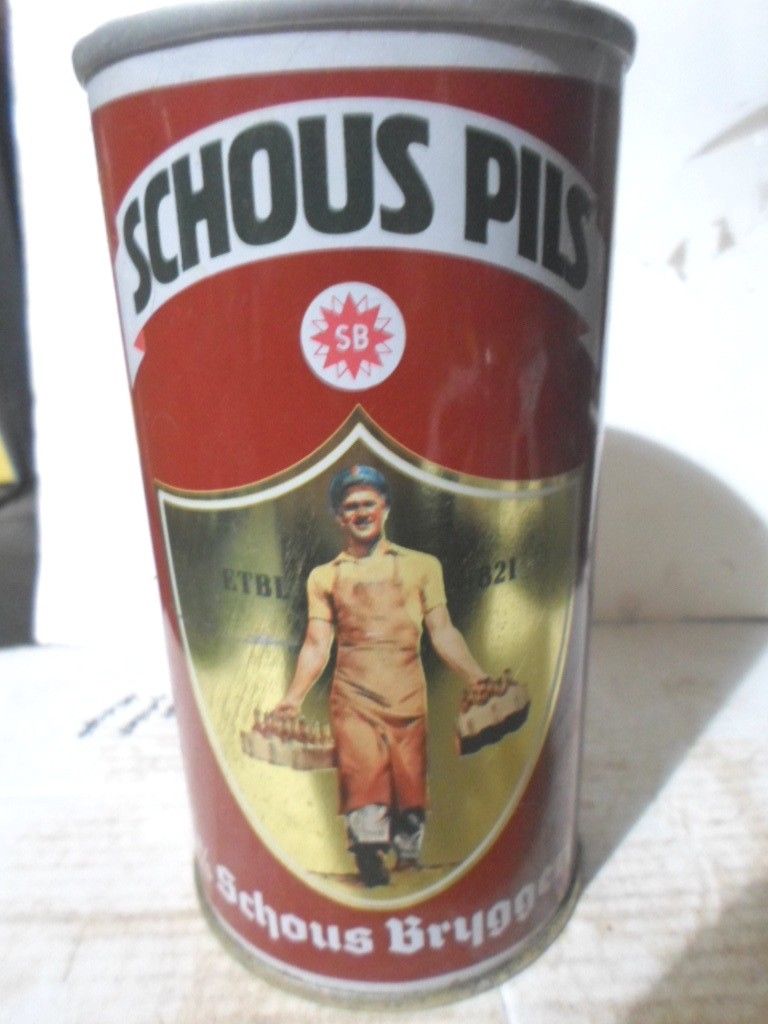 SCARCE SCHOUS PILS  STRAIGHT STEEL BEER CAN -[READ DESCRIPTION]-