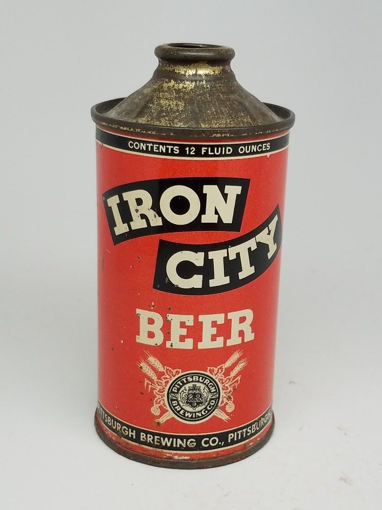 IRON CITY Beer LP Conetop - Red one!  -  Nice - PA 