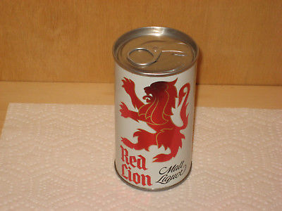 Red Lion Malt Liquor beer can tab top ring pull ss zip flat Cincinnati OH