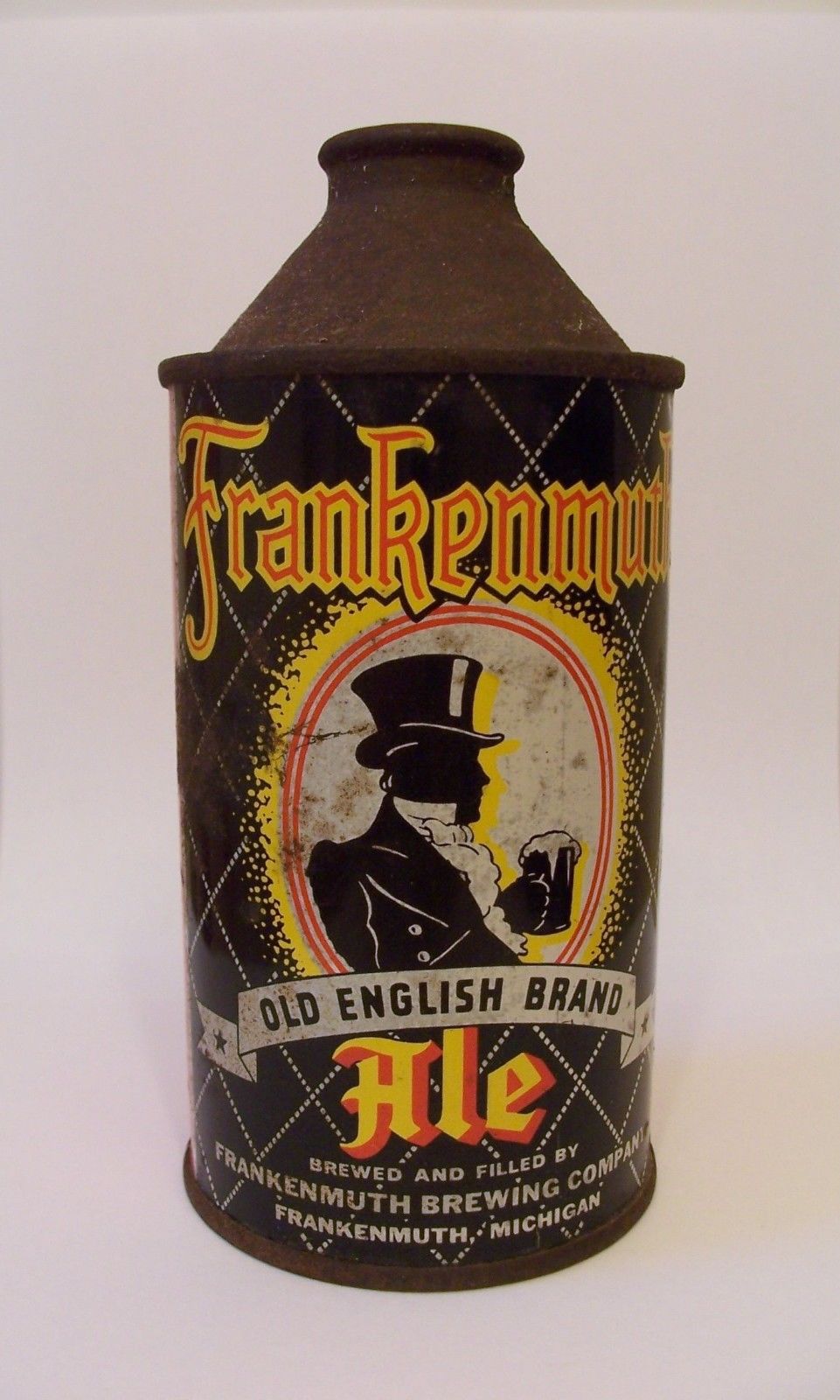 Rare Vintage Frankenmuth Old English Brand Ale Cone Top Beer Can