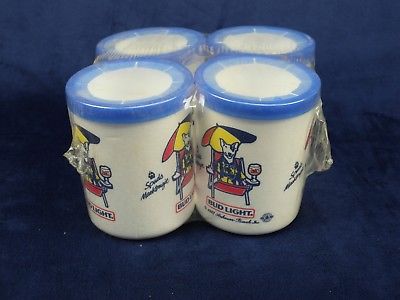 Vintage Spuds Mackenzie Bud Beer Styrofoam Can Koozie Bottle Holder 4 PACK NIP