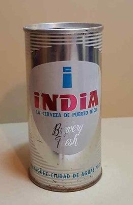 VTG 10 OZ BEER CAN / CERVEZA INDIA / MAYAGUEZ PUERTO RICO 