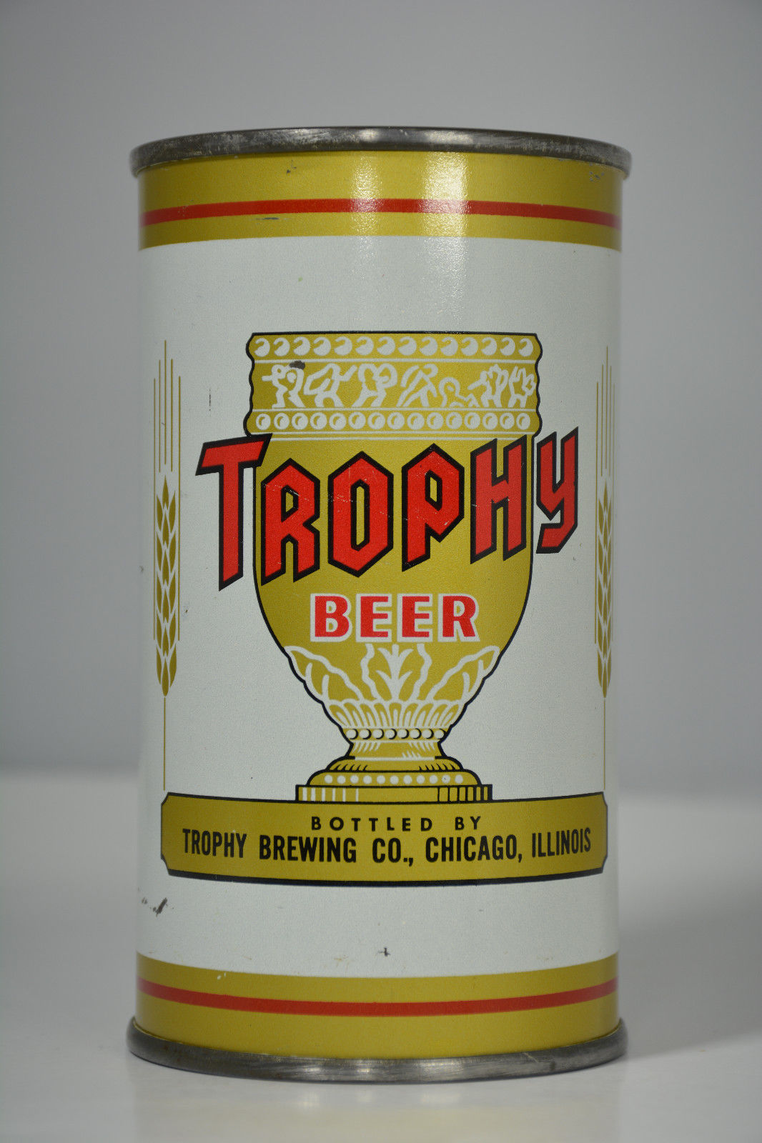 Trophy Beer flat-top can, Trophy Brewing Co., Chicago, IL