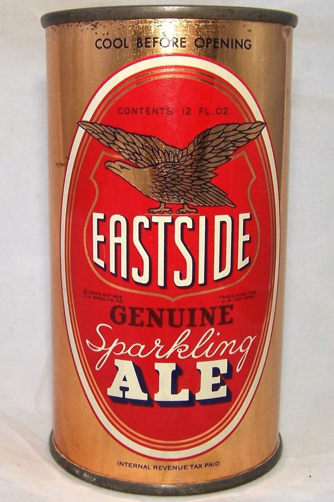 Eastside Sparkling Ale O.I Flat Top Beer Can, Stunning, rare, B.O, Original, CA.