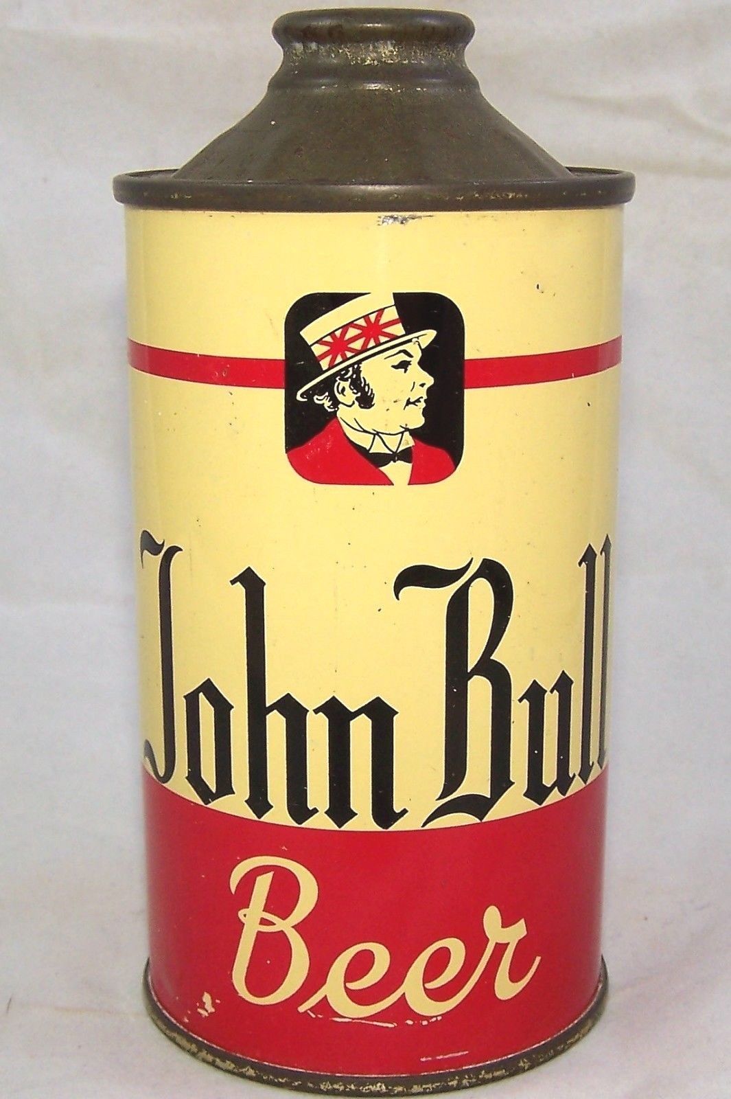 John Bull Low Pro cone top beer can, very rare, clean, Great Provenance, Ohio