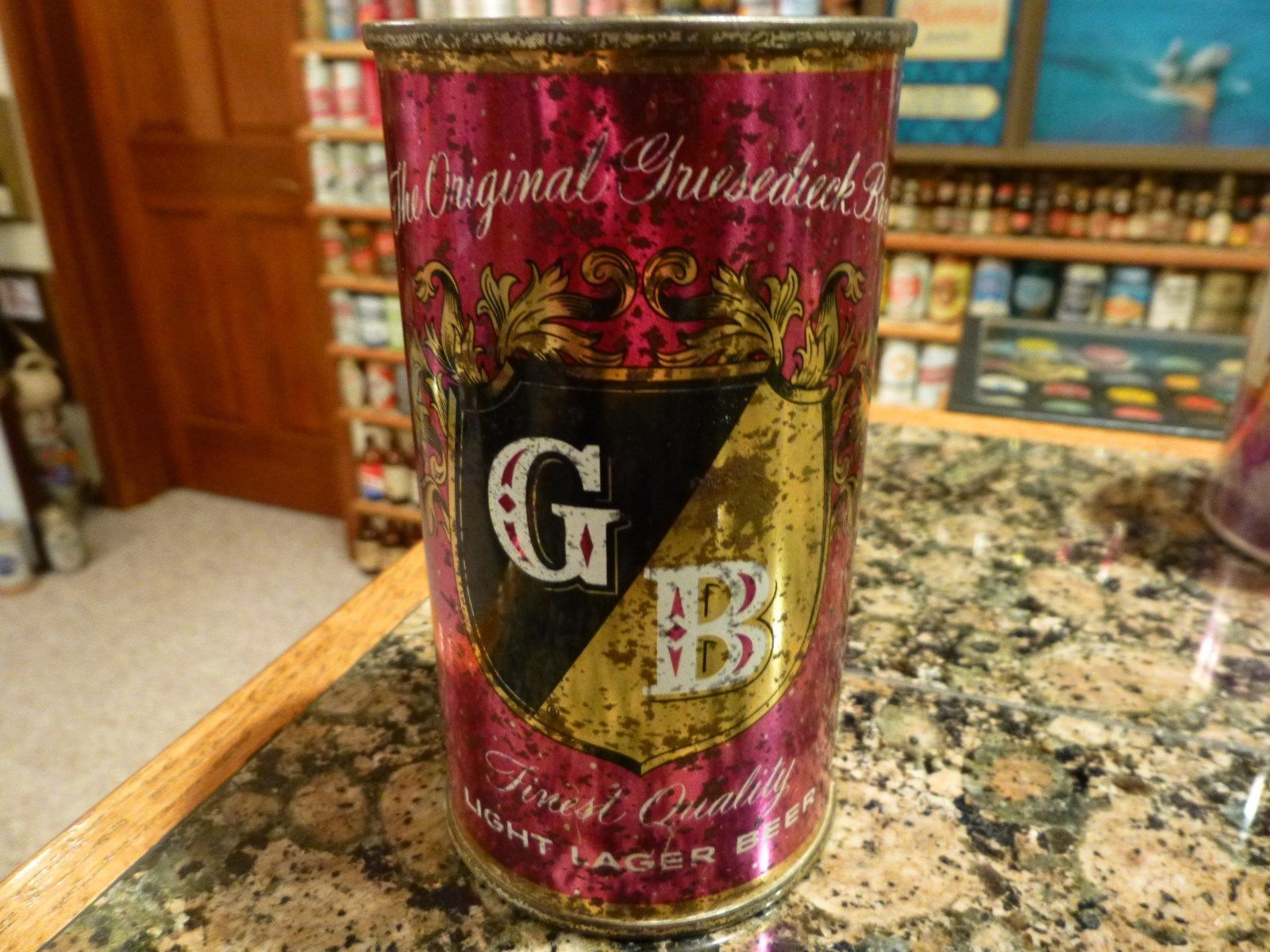 GB LIGHT LAGER FLAT TOP BEER CAN - NICE LIDS