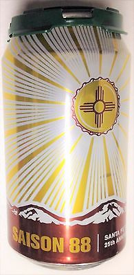 Saison 88 beer can 12 oz Zia Sun 25th Anniversary 2014 Sante Fe New Mexico empty