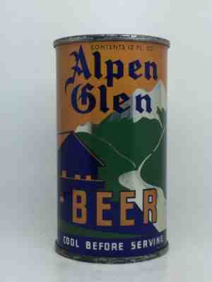 RARE-R 8 1938 IRTP OI Alpen Glen Flat Top Beer Can-San Francisco CALIFORNIA